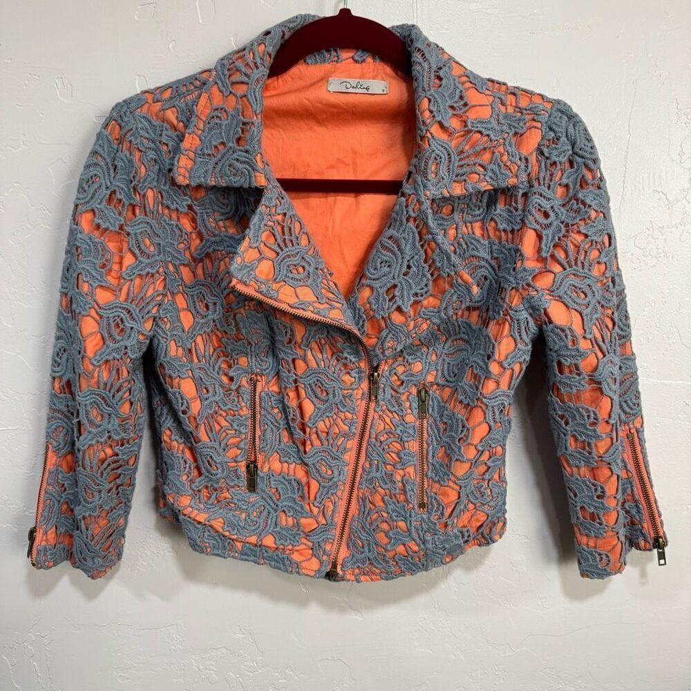 Darling Coral & Grey Blazer Size small